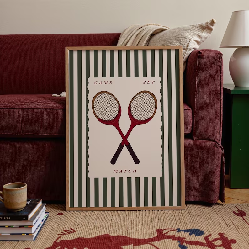 Badminton Quotes - Impresión artística de raqueta de tenis